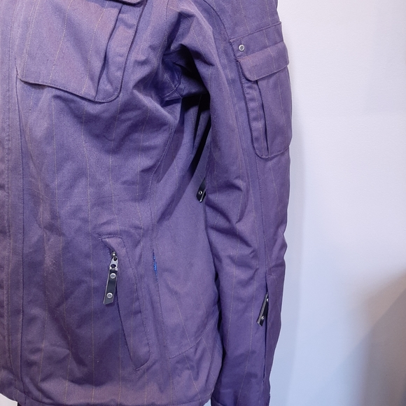 ❌SOLD❌ Baker Deluxe Insulated Ski Jacket Faux Fur Hooded Pinstripe Coat - Picture 4 of 16